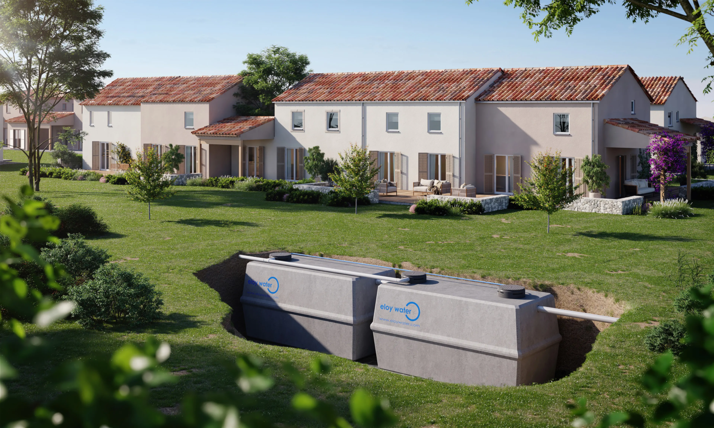 microstation oxyfix® placée dans le sol d'un jardin d'une collectivité