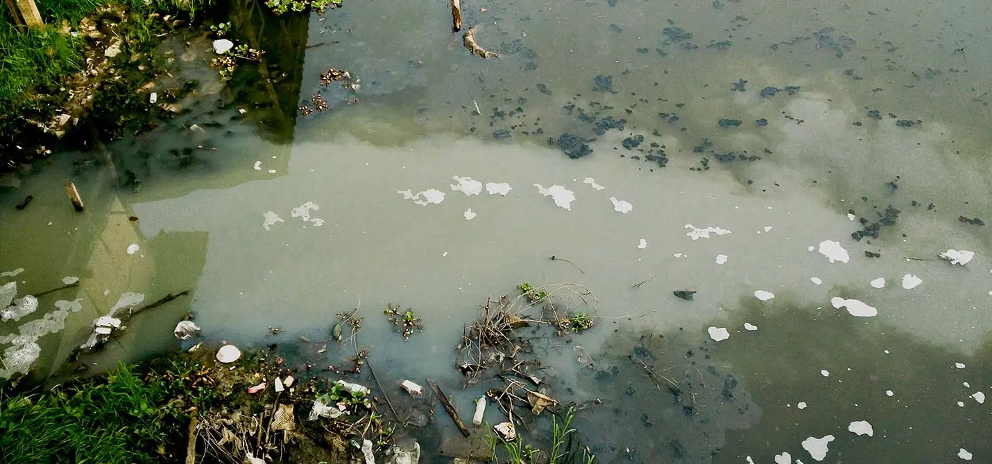 des eaux usées grises et noires rejetées dans la nature sans traitement