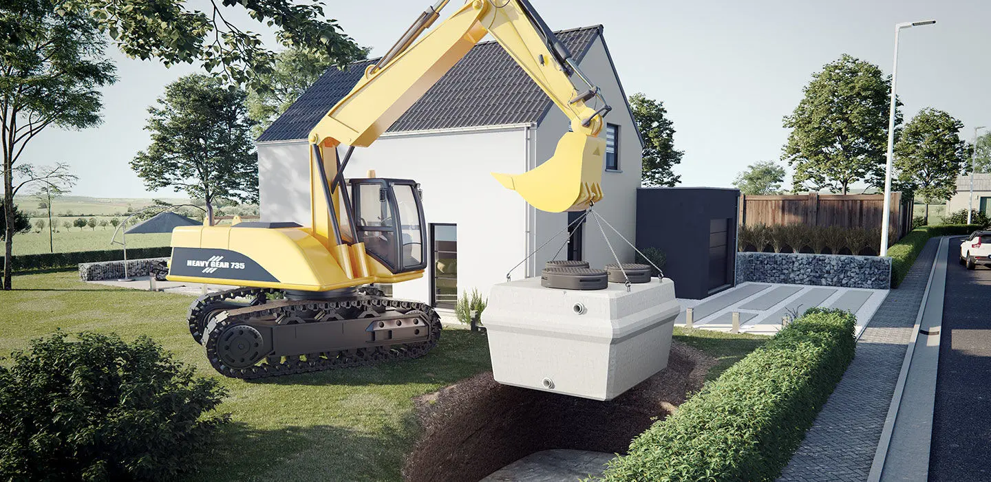 l'x-perco® est placée dans un jardin pour une habitation