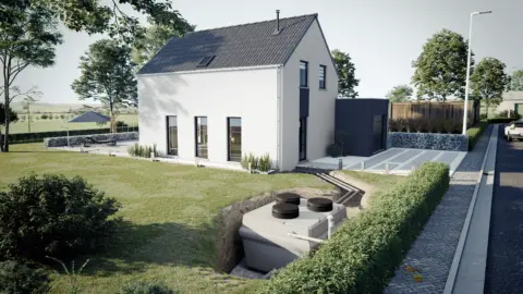 filtre compact x-perco placé dans un jardin