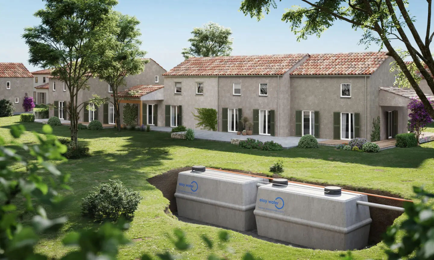 microstation oxyfix® placée dans le sol d'un jardin d'une collectivité