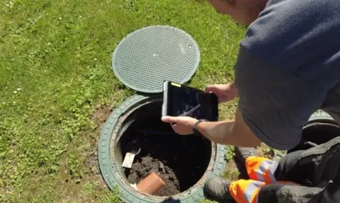 l'opérateur certifié s'occupe d'une station d'assainissement d'eloy water