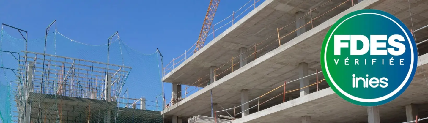 bâtiment avec icône : fiches de déclaration environnementale et sanitaire